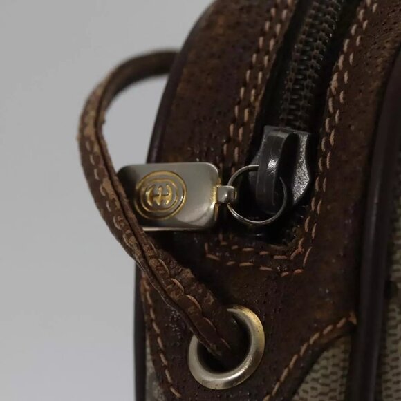 GUCCI GG Supreme Web Sherry Line Shoulder Bag PVC Beige Red Auth 99180 - Picture 11 of 16